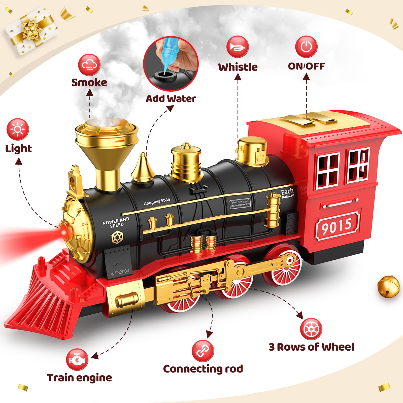 Foto 4 pulgar | Árbol De Navidad Train Set Hot Bee Con Humo, Luces Y Sonido - Venta Internacional.