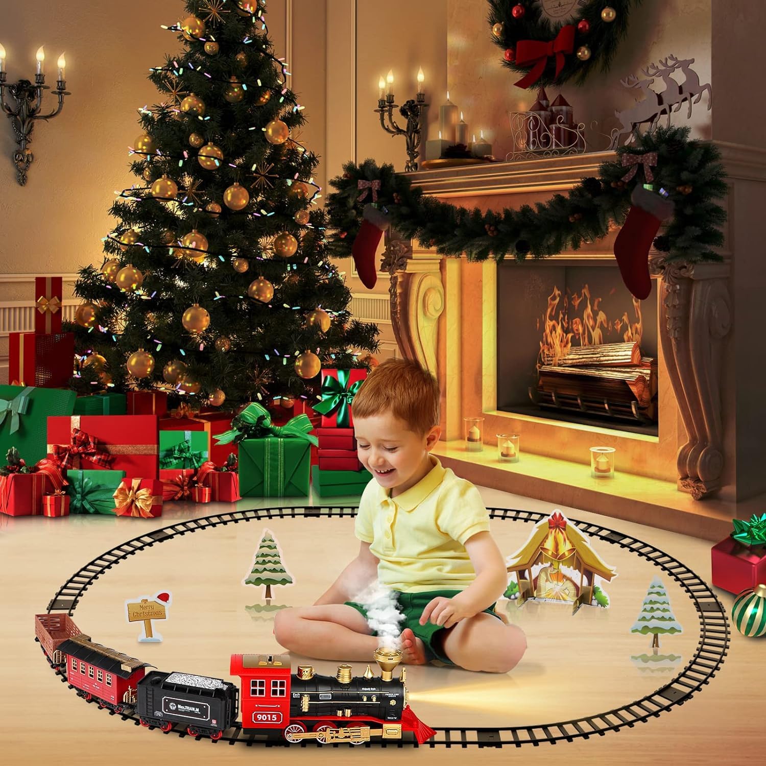 Foto 7 pulgar | Árbol De Navidad Train Set Hot Bee Con Humo, Luces Y Sonido - Venta Internacional.