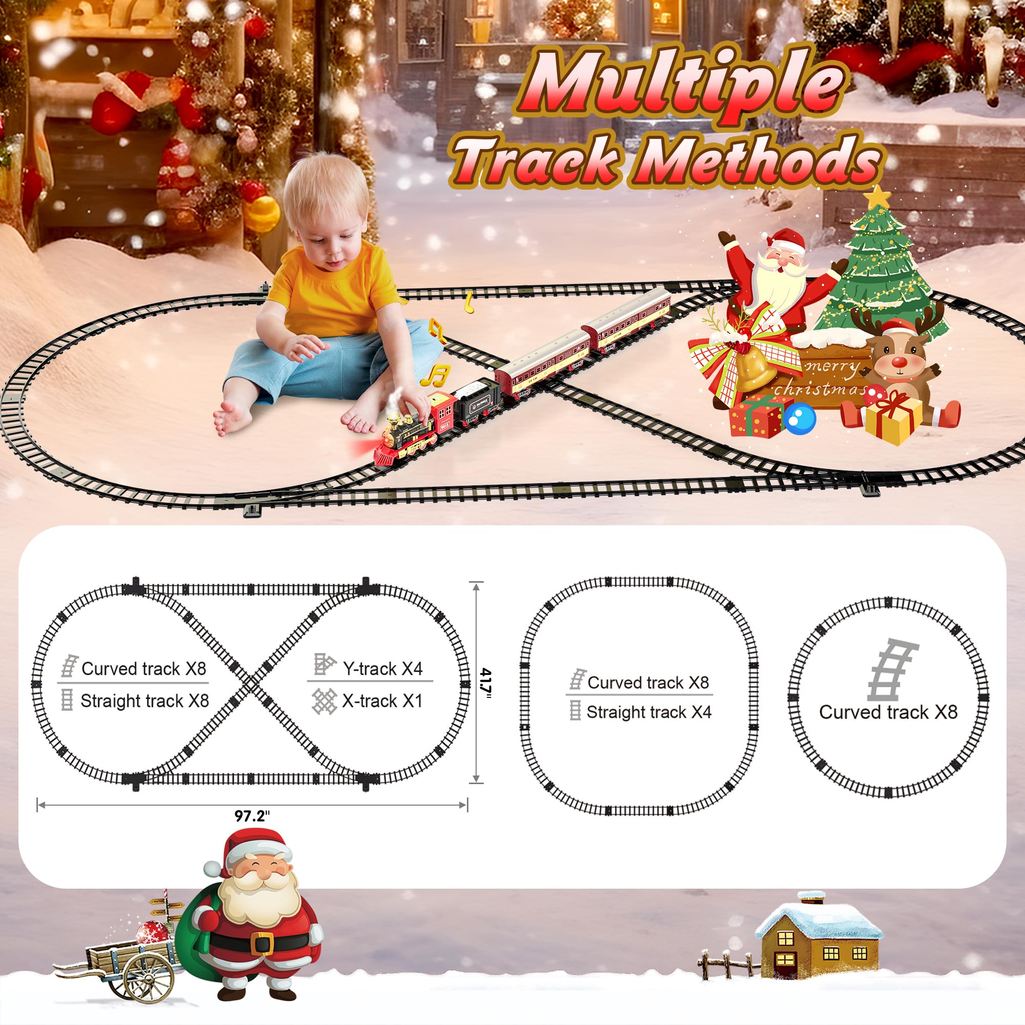 Foto 4 pulgar | Set De Tren Hot Bee Christmas Con Mando A Distancia Para Niños De 3 A 8 Años - Venta Internacional.