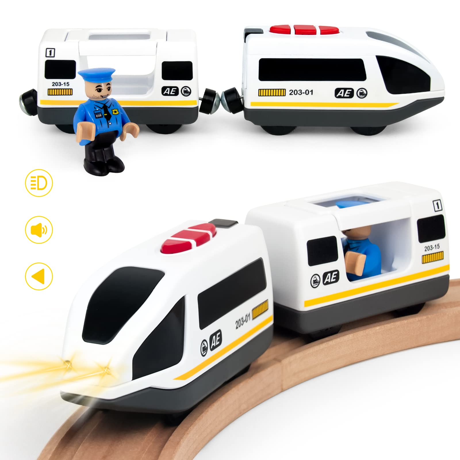 Set De Locomotoras Eléctricas Train Wood City Que Funciona Con Baterías - Venta Internacional. $799