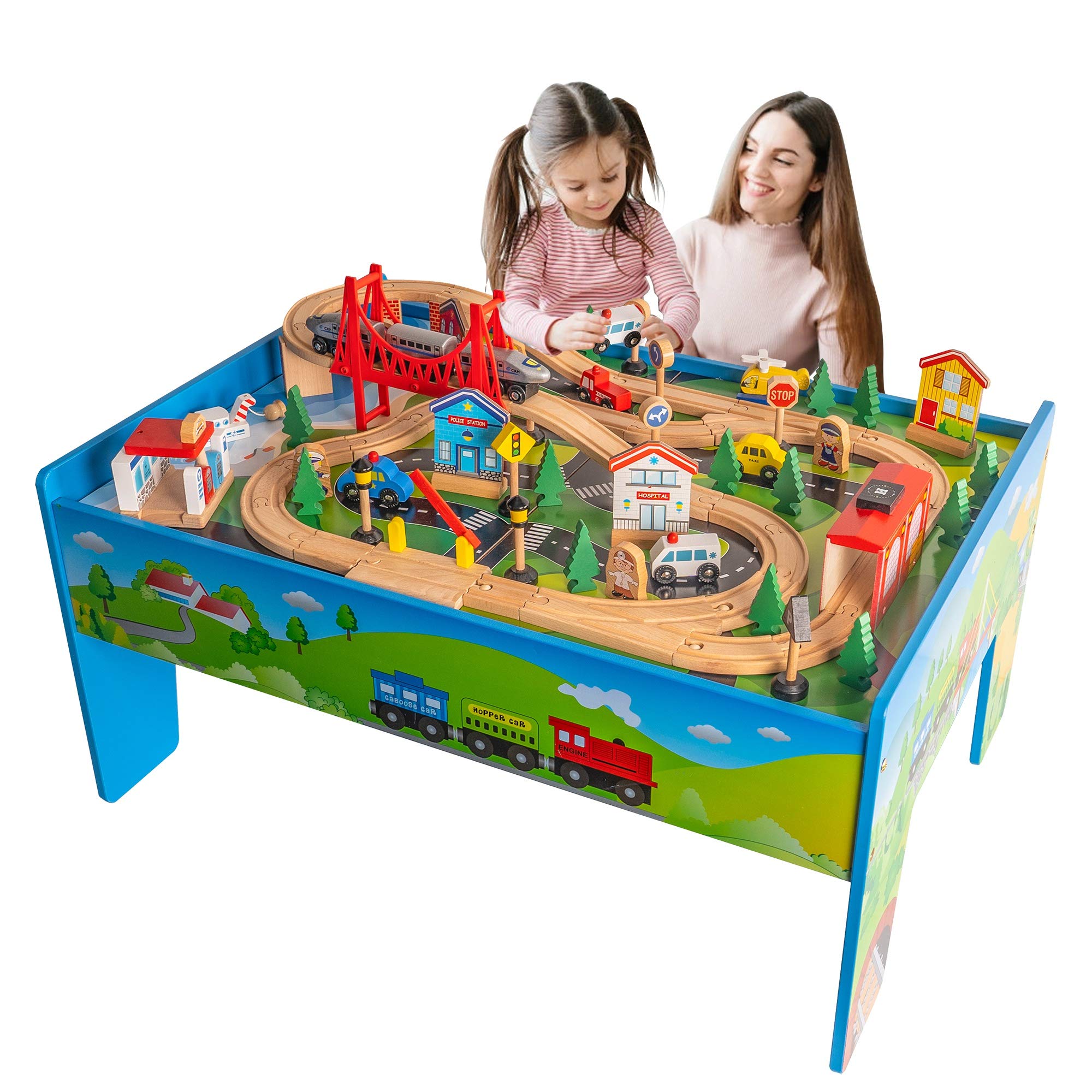 Foto 2 pulgar | Set De Mesa De Tren Funpeny, De Madera, Vía De Tren, Ciudad, Para Niños - Venta Internacional.