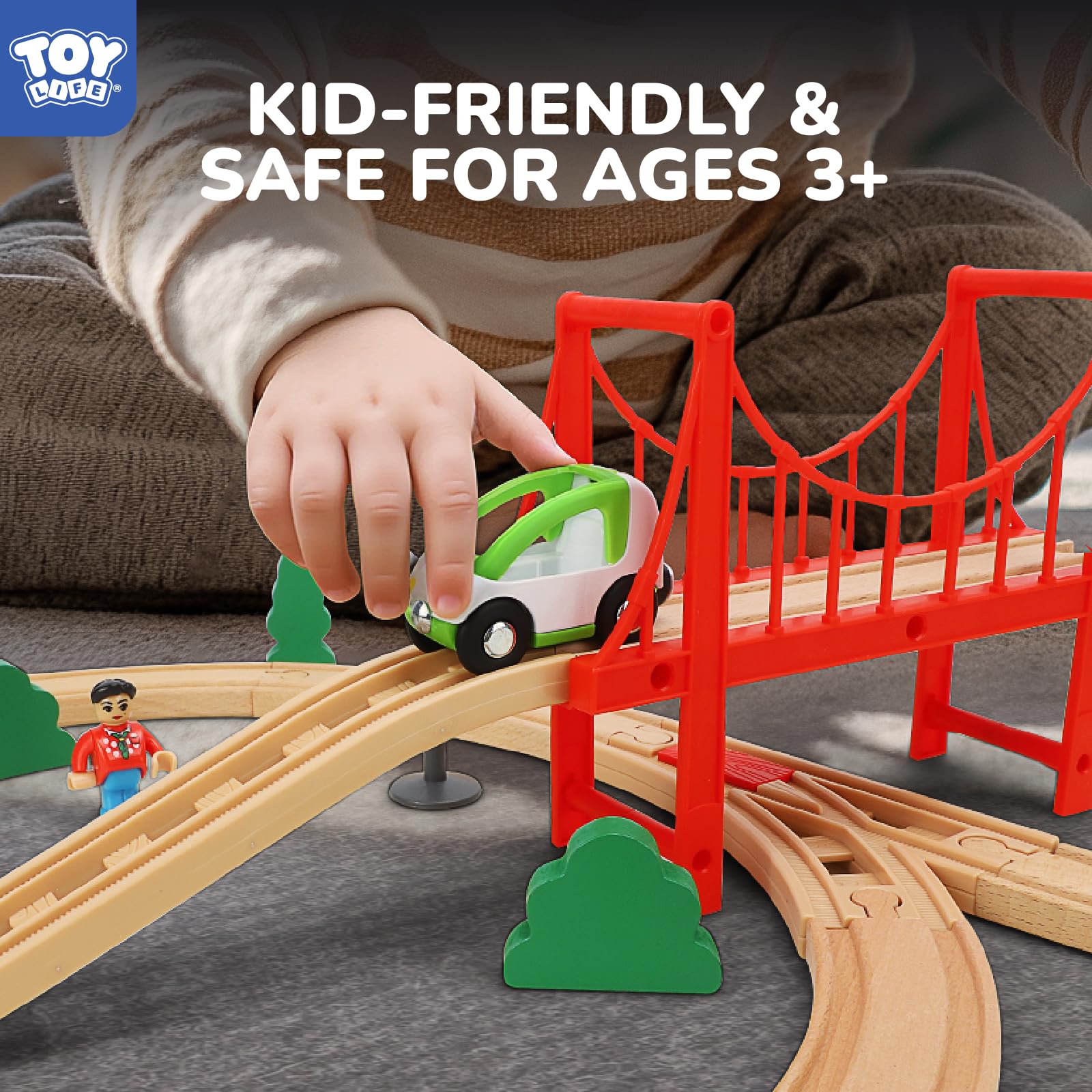 Foto 4 pulgar | Set De Tren Toy Life, 80 Unidades, Con Grúa Y Locomotora Para Niños De 4 A 8 Años - Venta Internacional.