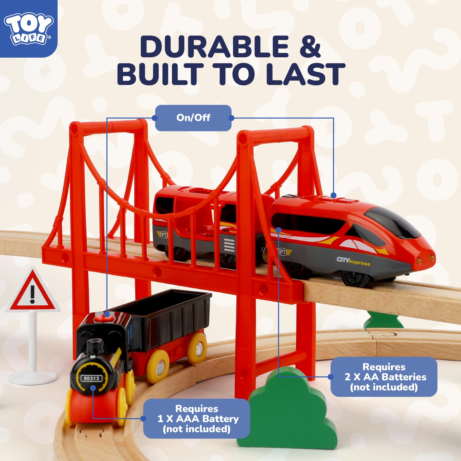 Foto 5 pulgar | Set De Tren Toy Life, 80 Unidades, Con Grúa Y Locomotora Para Niños De 4 A 8 Años - Venta Internacional.