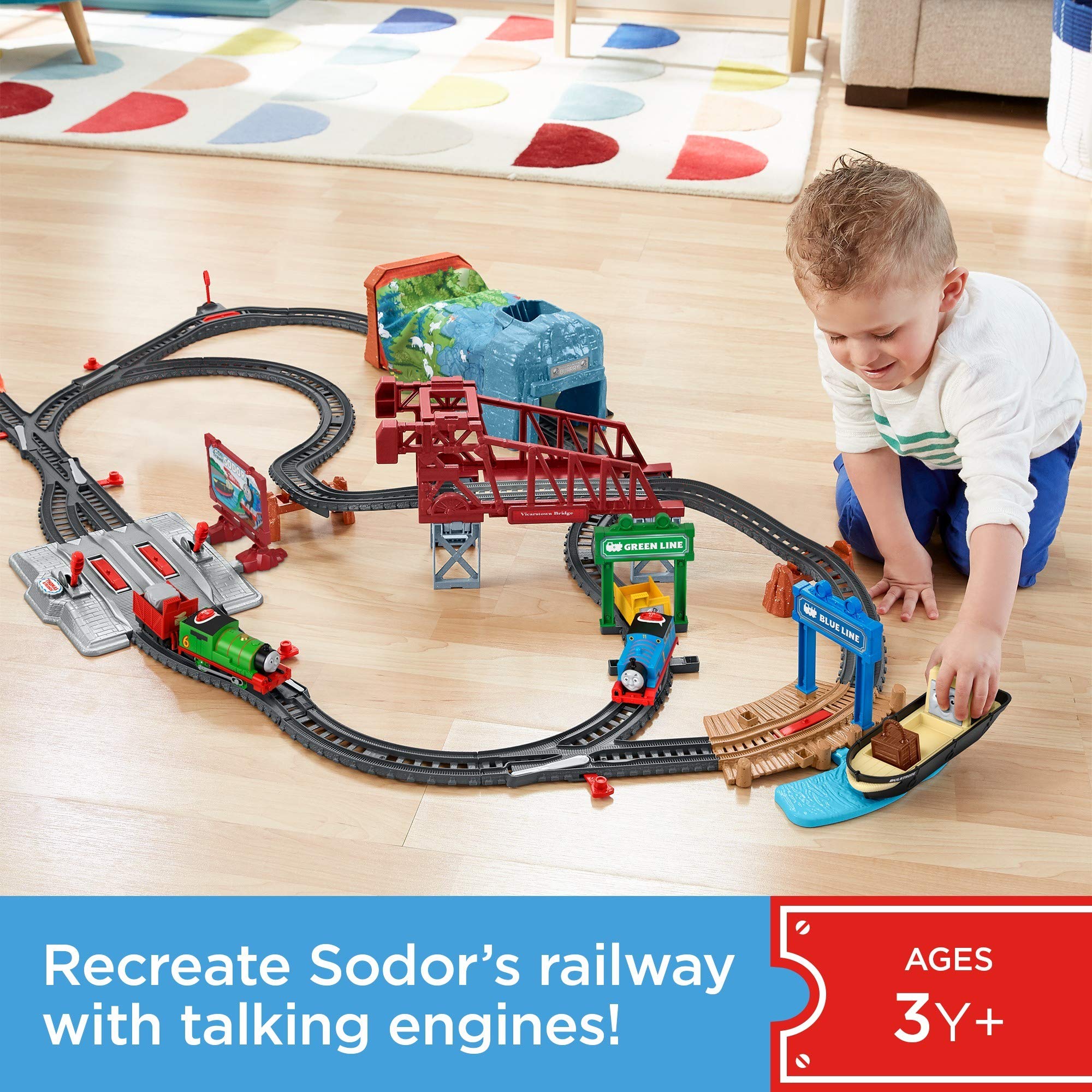 Foto 2 | Set De Tren De Juguete Thomas Y Sus Amigos Talking Thomas Y Percy 3+y - Venta Internacional.