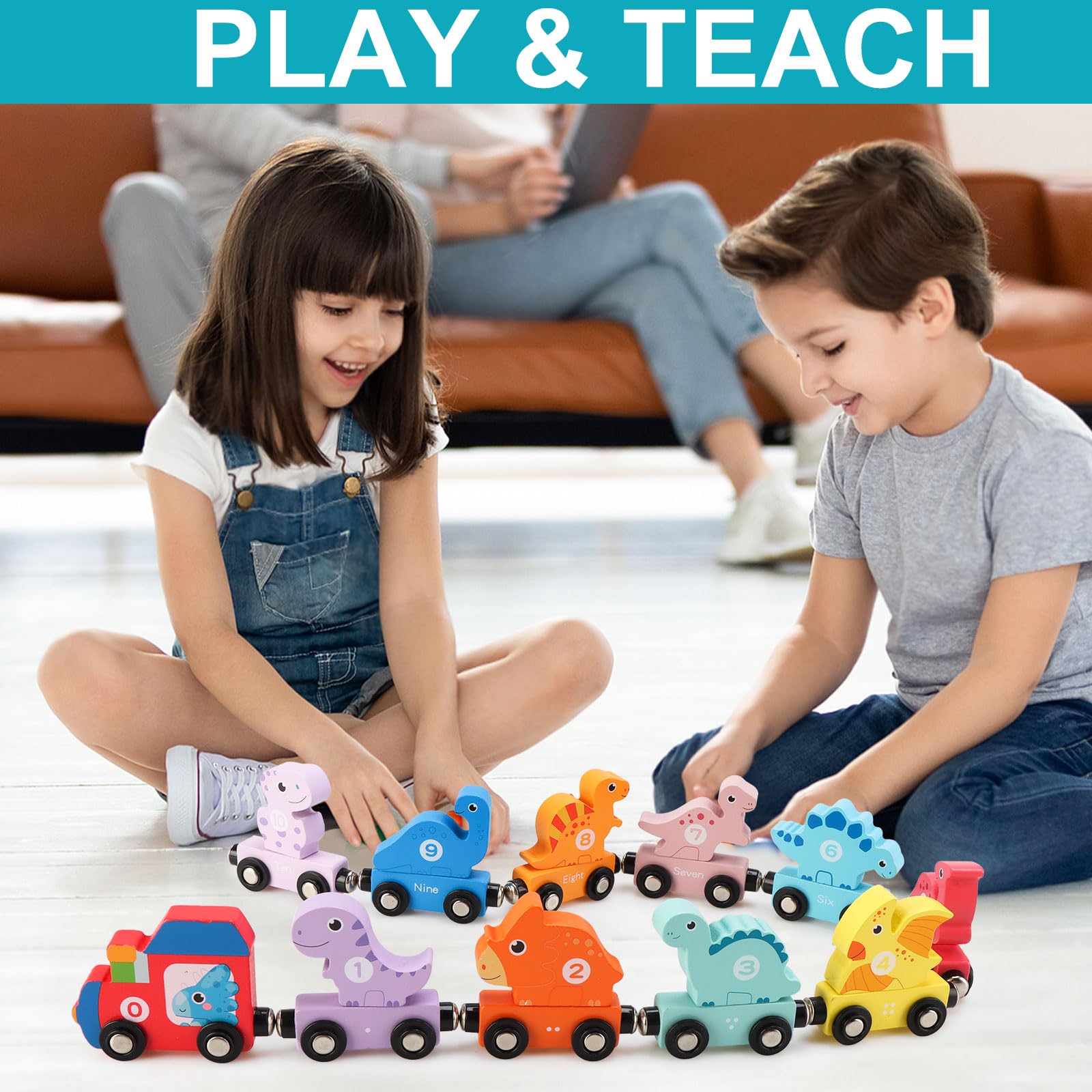 Foto 8 pulgar | Juego De Trenes De Madera Con Forma De Tren De Dinosaurios Para Niños Pequeños De 2 A 5 Años - Venta Internacional.