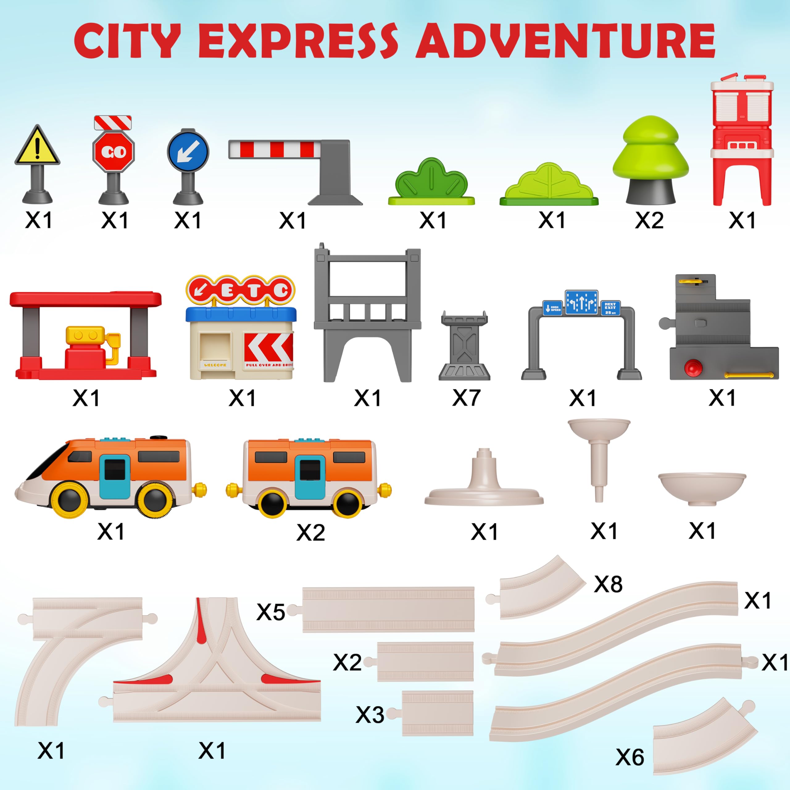 Foto 3 pulgar | Set De Tren Rcovasc Urban Rail Electric 55 Piezas Para Niños Mayores De 3 Años - Venta Internacional.