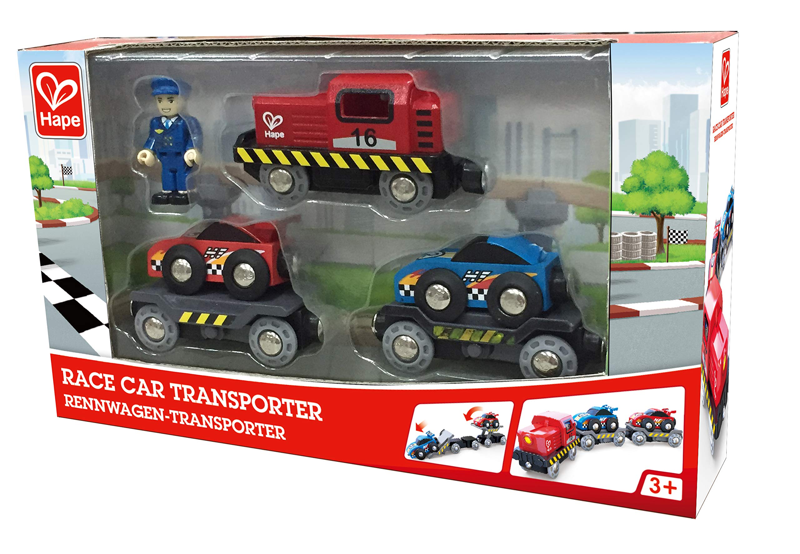 Foto 4 pulgar | Set De Transporte De Coches De Carreras Toy Race Car Transporter Hape Para Niños - Venta Internacional.