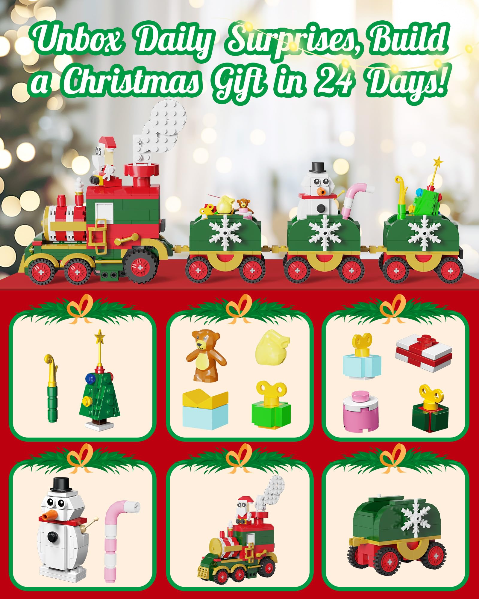 Foto 5 pulgar | Calendario De Adviento D-fantix Christmas Train 2024 Con Luz Led - Venta Internacional.