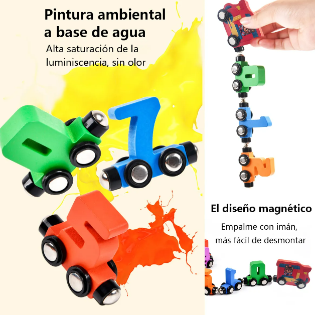 Foto 3 pulgar | Xtellar Juego De Tren De Madera Digital Y Magnético Para Desarrollo Infantil