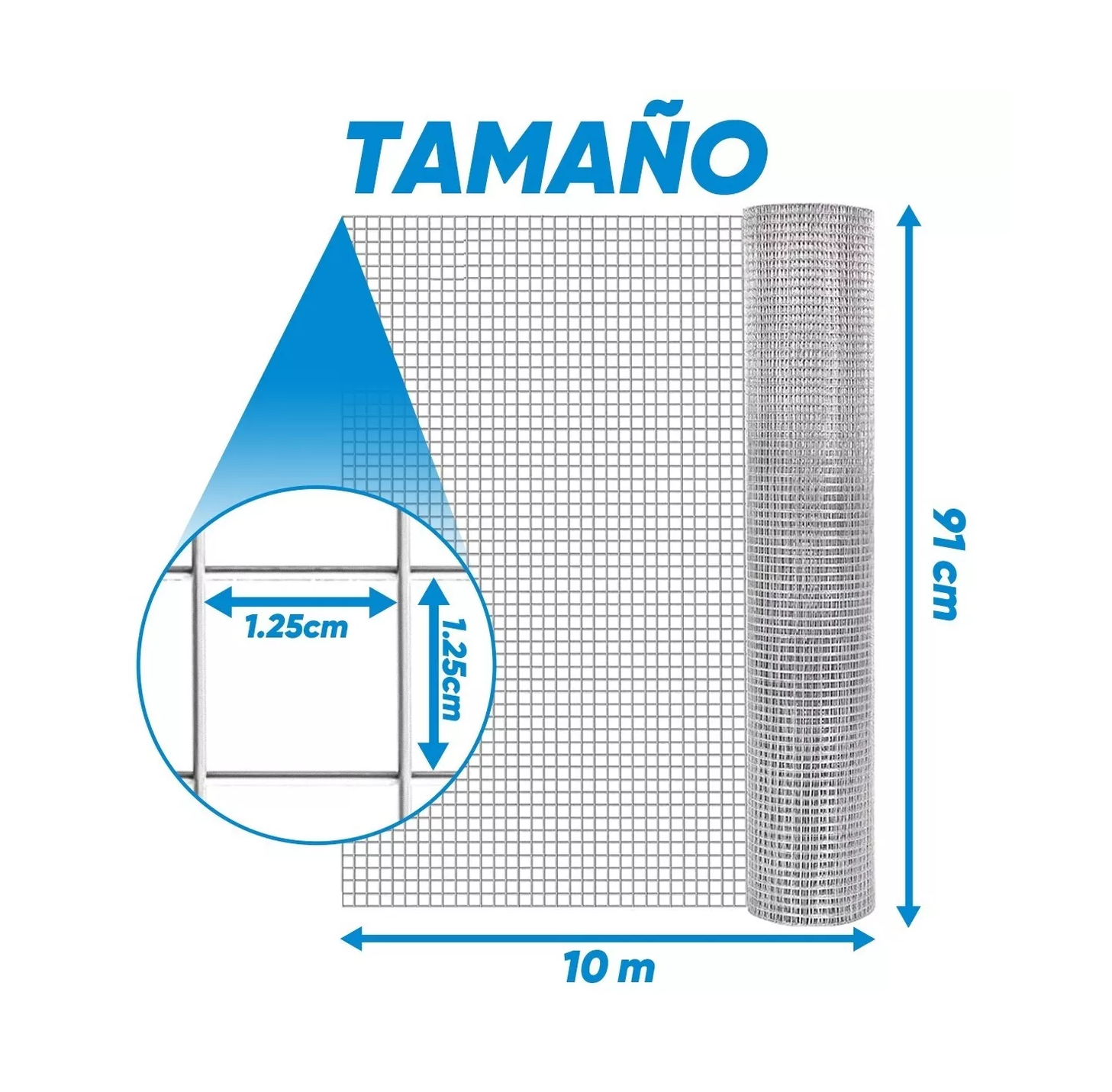 Foto 2 | Malla de Acero Galvanizado 10 m x 91 cm Ab19m Plata