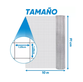 Foto 2 | Malla de Acero Galvanizado 10 m x 91 cm Ab19m Plata