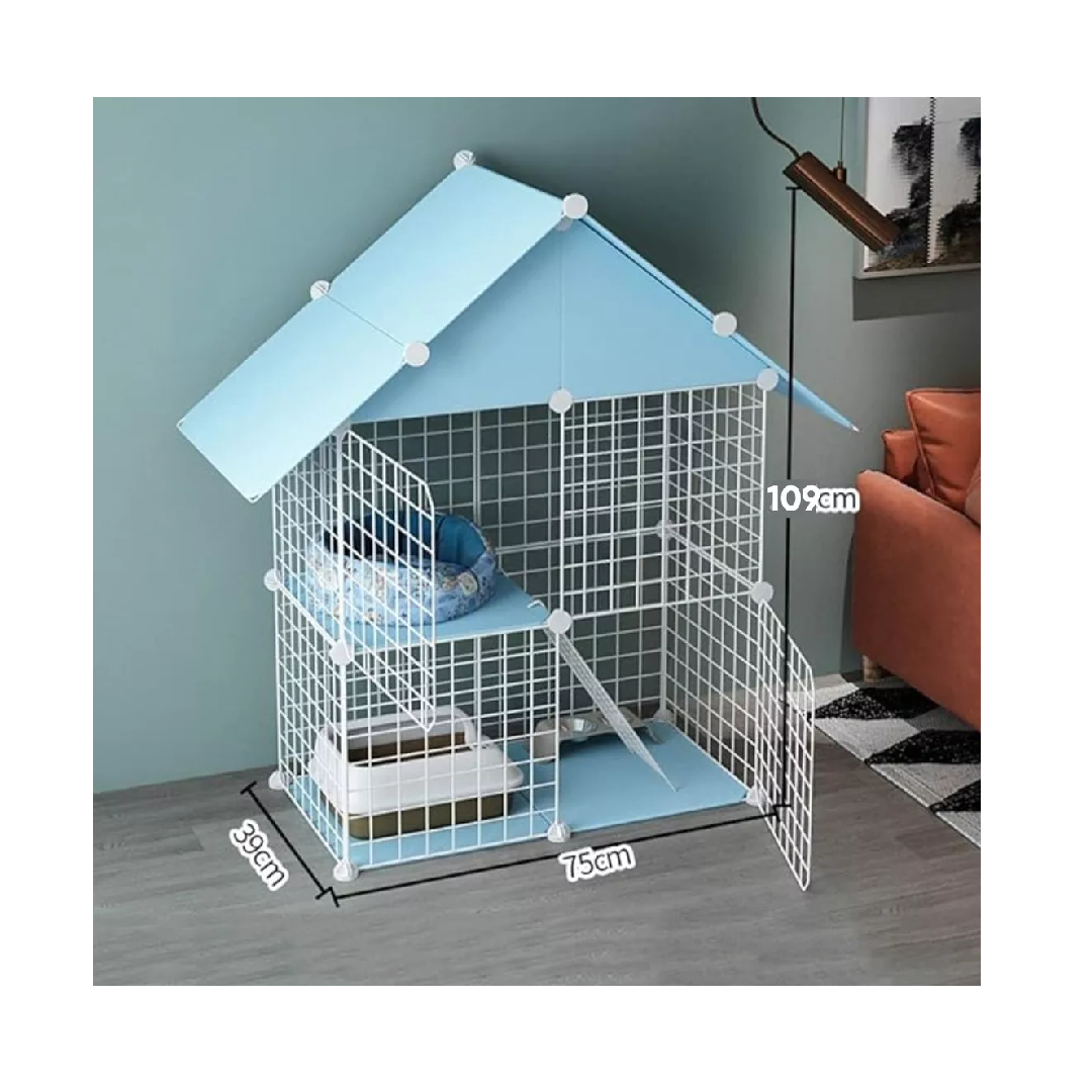 Foto 4 pulgar | Jaula para Gatos Belug  Desmontable de Alambre Azul Claro