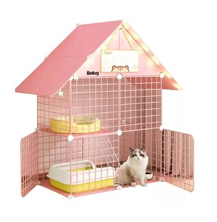 Foto 1 | Jaula Para Gatos Belug Desmontable de Alambre Rosa Claro