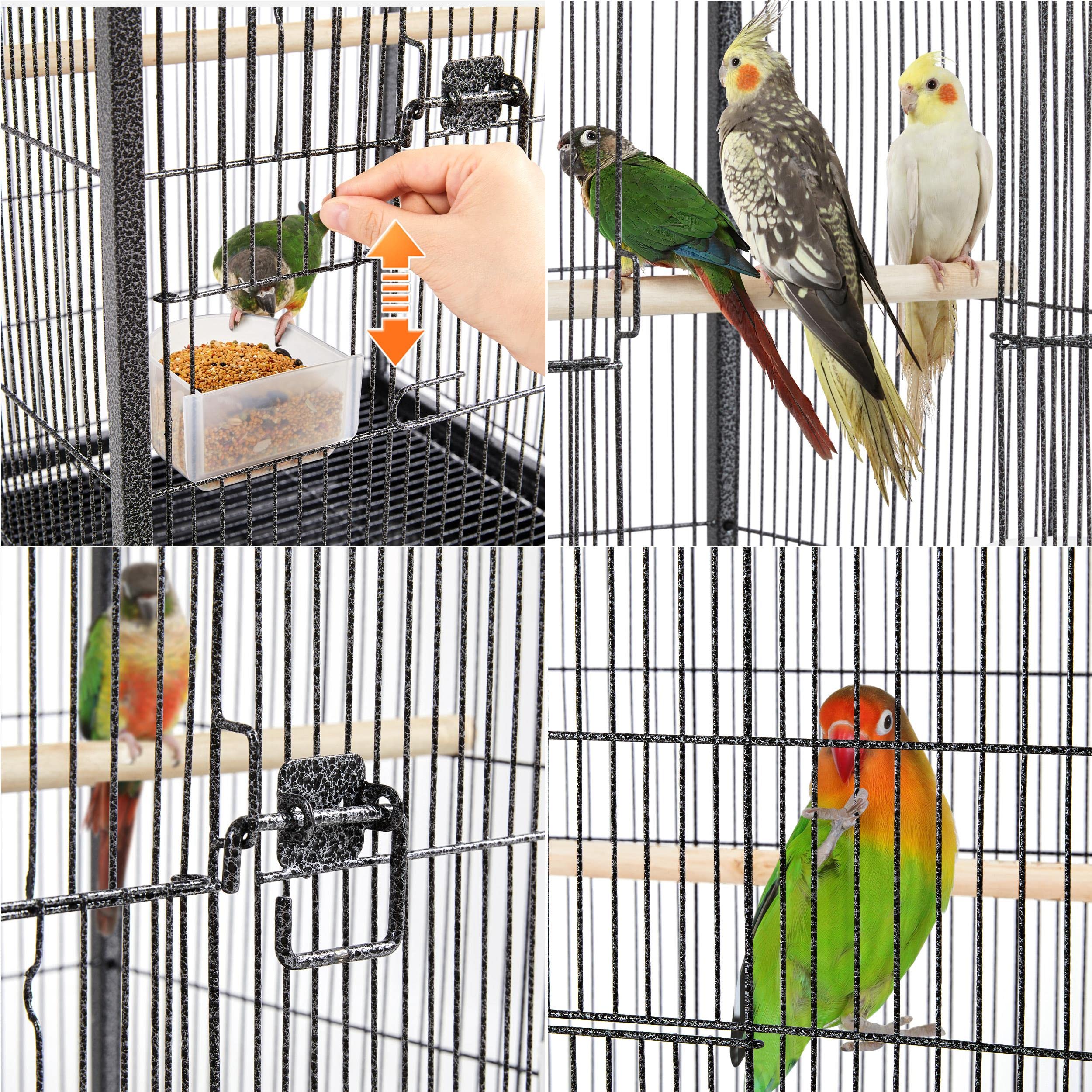 Foto 7 | Jaula Para Pájaros Yaheetech De Hierro Forjado Con Tapa Abierta, 100 Cm, Con Soporte - Venta Internacional.