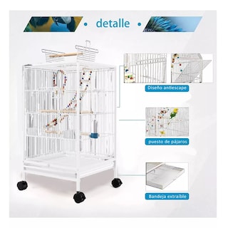 Foto 2 | Jaula Para Pájaro Aves Canario Perico Australianos Loro Nido Eo Safe Imports Esi-16267 Blanco