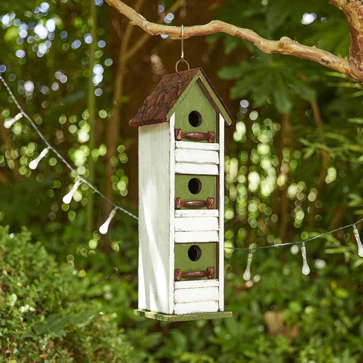 Foto 2 pulgar | Birdhouse Glitzhome, Madera Maciza Envejecida Para Jardín, 18 Cm - Venta Internacional.