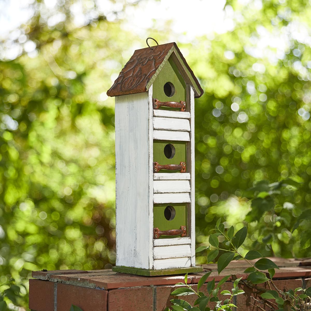 Foto 3 pulgar | Birdhouse Glitzhome, Madera Maciza Envejecida Para Jardín, 18 Cm - Venta Internacional.