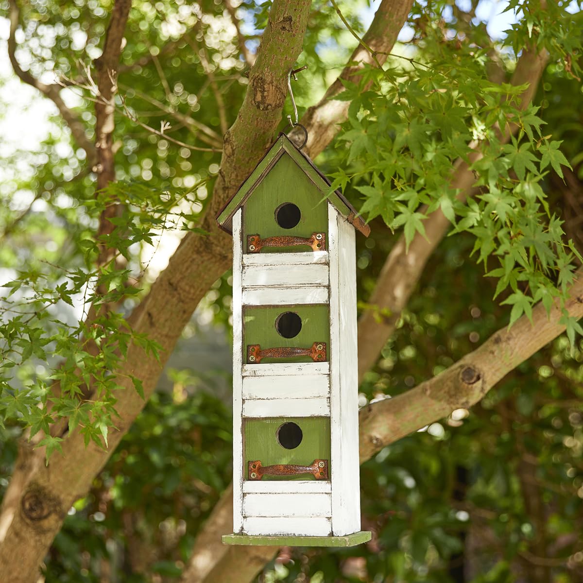 Foto 4 pulgar | Birdhouse Glitzhome, Madera Maciza Envejecida Para Jardín, 18 Cm - Venta Internacional.