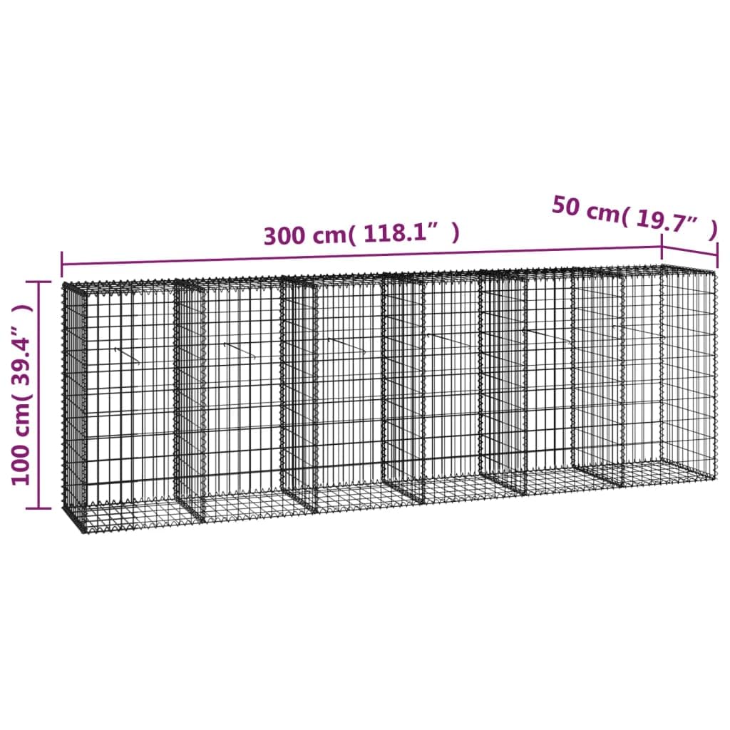 Foto 8 pulgar | Pared Gabion Vidaxl De Acero Galvanizado, 300 X 50 X 100 Cm, Con Fundas - Venta Internacional.