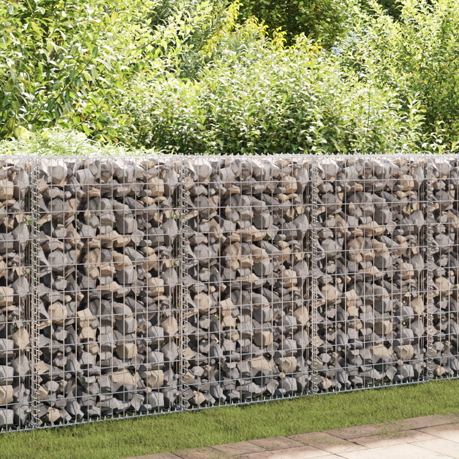 Foto 2 | Cesta Gabion Vidaxl Para Jardín, Pared De Acero Galvanizado, 200 X 30 X 100 Cm - Venta Internacional.