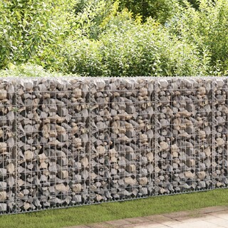 Foto 2 | Cesta Gabion Vidaxl Para Jardín, Pared De Acero Galvanizado, 200 X 30 X 100 Cm - Venta Internacional.