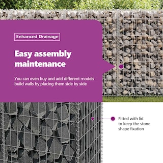 Foto 5 | Cesta Gabion Vidaxl Para Jardín, Pared De Acero Galvanizado, 200 X 30 X 100 Cm - Venta Internacional.