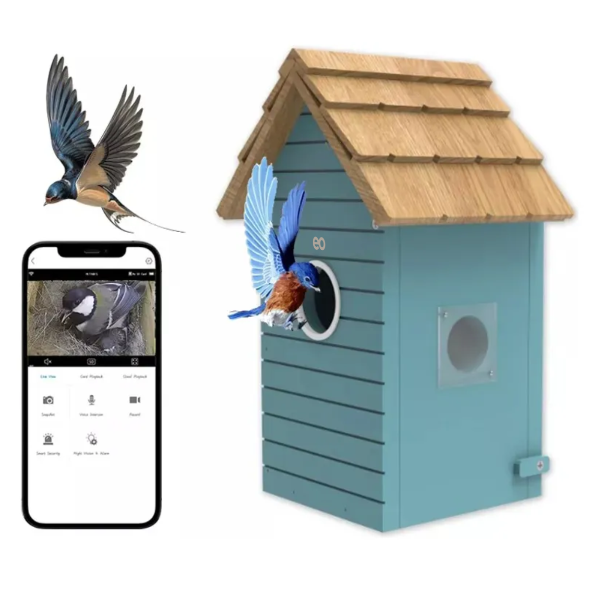 Foto 4 pulgar | Jaula Para Pájaro, Aves Con Monitoreo Móvil Con Cámara Eo Safe Imports Esi-18987 Multicolor
