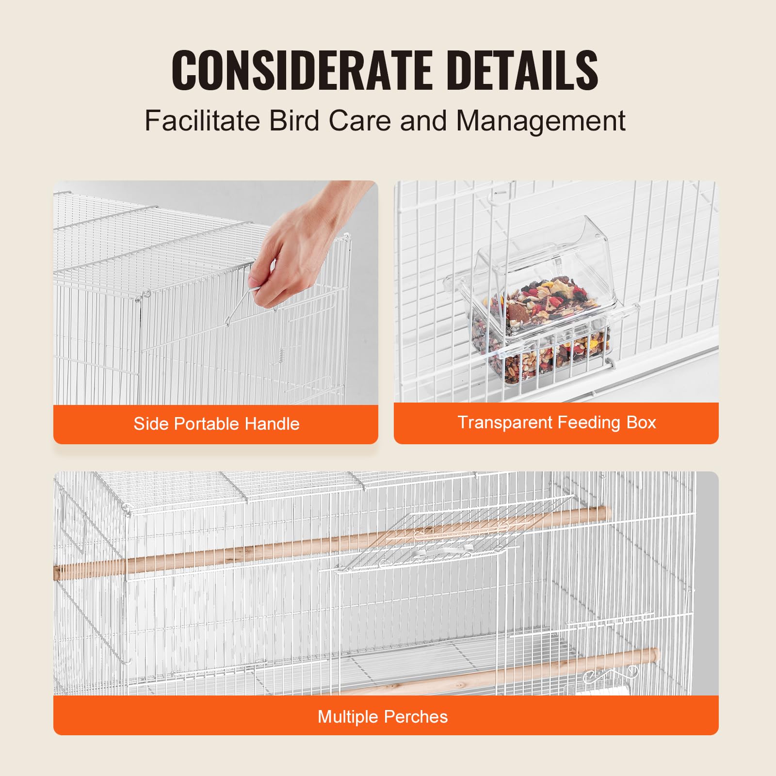 Foto 6 | Jaula Flight Bird Vevor Apilable De 30 Pulgadas Para Pájaros Pequeños - Venta Internacional.