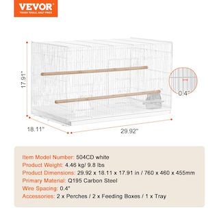 Foto 7 | Jaula Flight Bird Vevor Apilable De 30 Pulgadas Para Pájaros Pequeños - Venta Internacional.