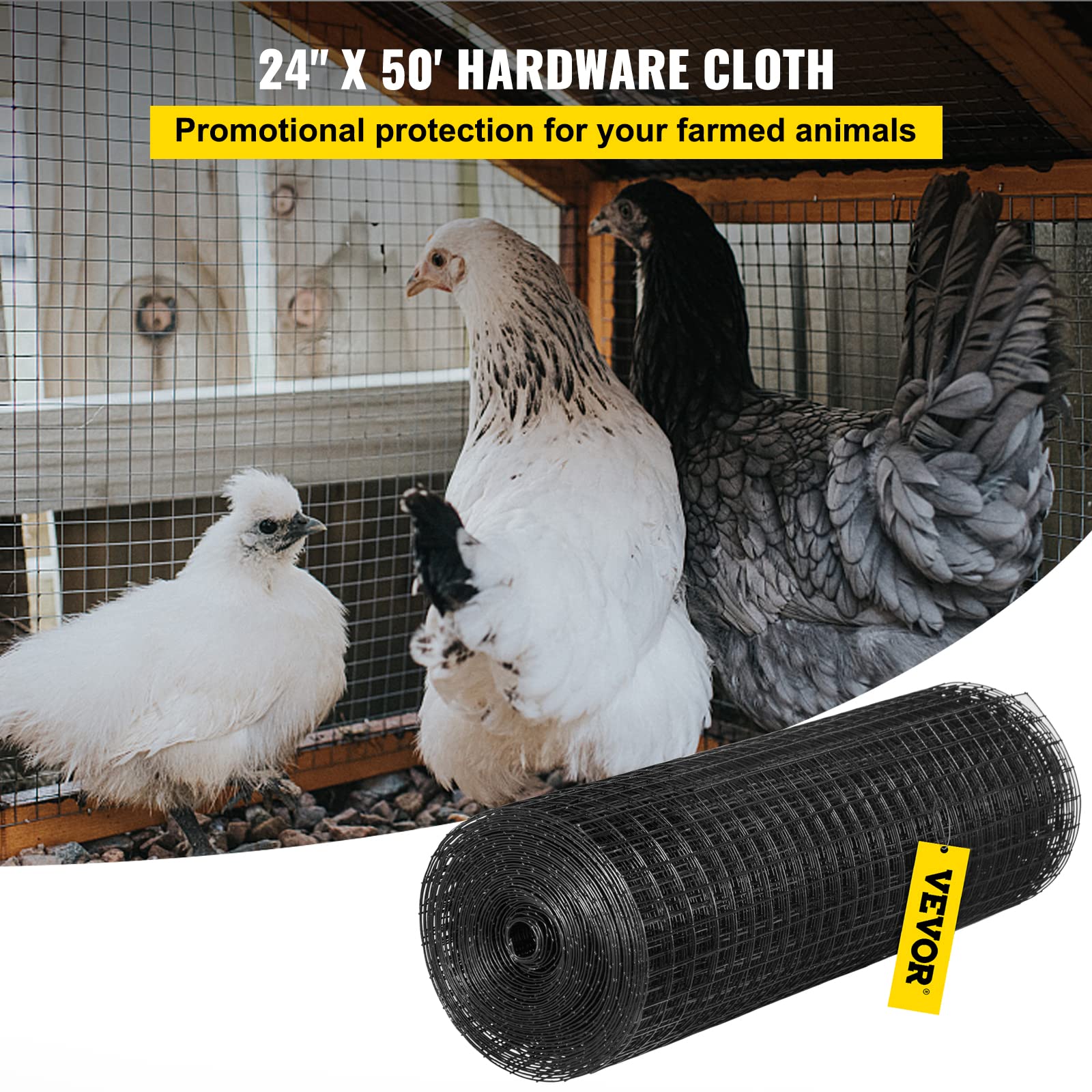 Foto 3 pulgar | Hardware Cloth Vevor, 24 X 15 M, Acero Galvanizado, Malla 1x1, Negro - Venta Internacional.