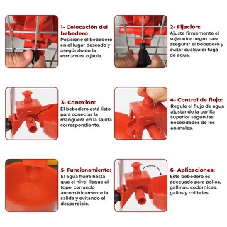 Foto 5 | Set De 10 Piezas De Bebederos Para Aves