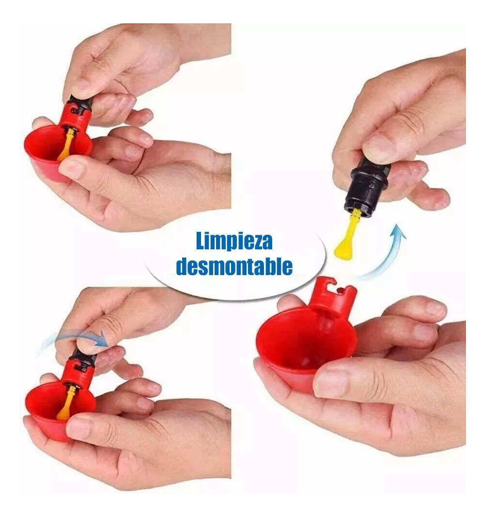 Foto 5 pulgar | Bebedero Automático Para Aves Belug 25 Piezas color Rojo