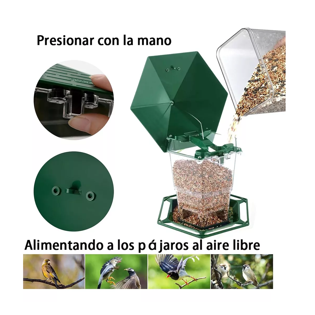 Foto 3 | Comedero con Función de Bloqueo Retráctil Eo Safe Imports Esi-14133 Multicolor para Pájaros