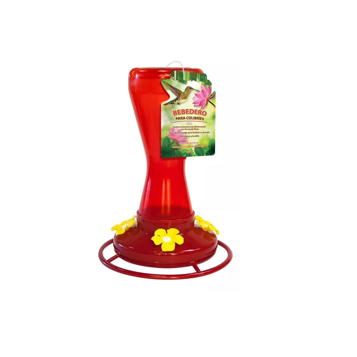 Foto 2 pulgar | Bebedero Colibríes 470ml Alimentador De Aves Eo Safe Imports Esi-9742-1 Rojo