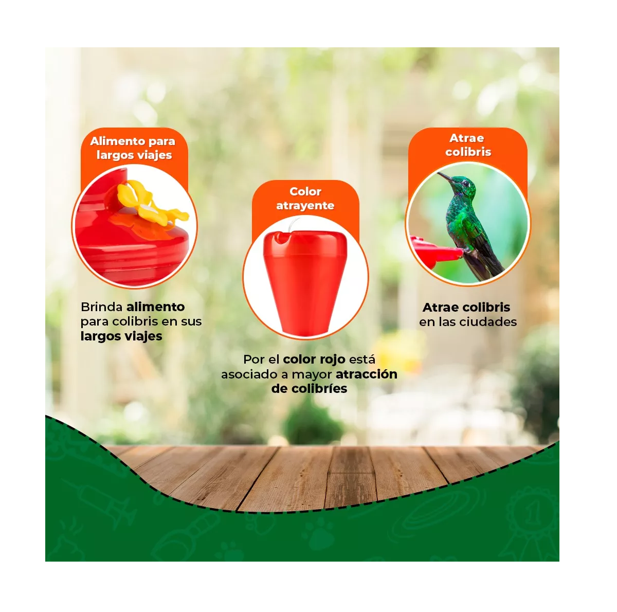Foto 3 pulgar | Bebedero Colibríes 470ml Alimentador De Aves Eo Safe Imports Esi-9742-1 Rojo