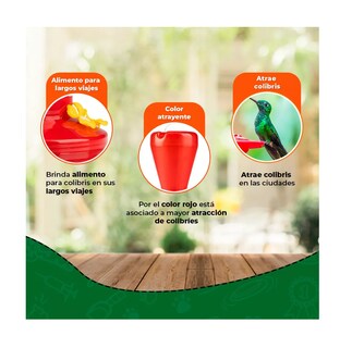 Foto 2 | Bebedero Colibríes 470ml Alimentador De Aves Eo Safe Imports Esi-9742-1 Rojo