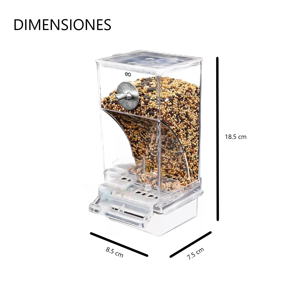 Foto 3 pulgar | Comedero Automático Para Jaulas De Pájaros Acrílica 600g Eo Safe Imports Esi-18979 Transparente