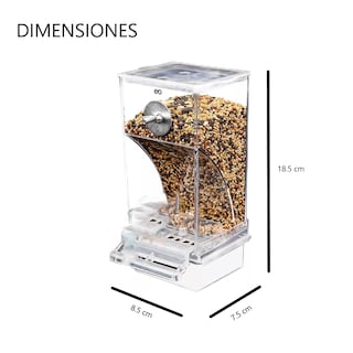 Foto 2 | Comedero Automático Para Jaulas De Pájaros Acrílica 600g Eo Safe Imports Esi-18979 Transparente