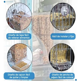 Foto 3 | Comedero Automático Para Jaulas De Pájaros Acrílica 600g Eo Safe Imports Esi-18979 Transparente