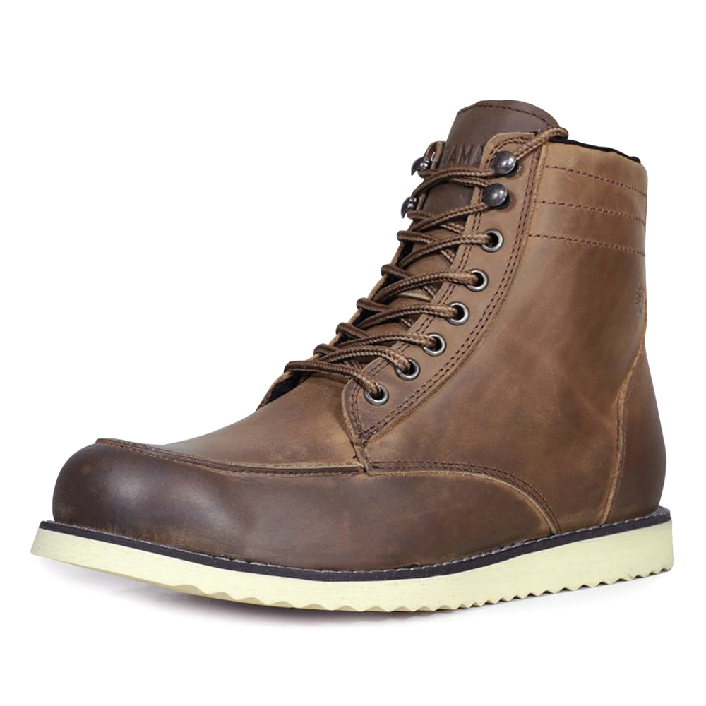 Bota Atacama Evel Café Protección Biker Calzado para Moto de Piel