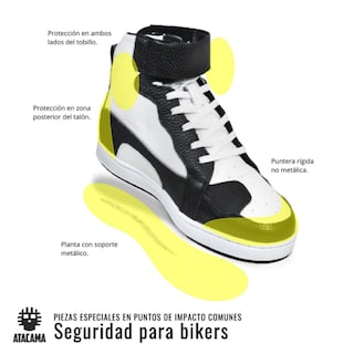 Foto 7 | Tenis Atacama Ricky Blanco Protección Biker Calzado Bota para Moto de Piel