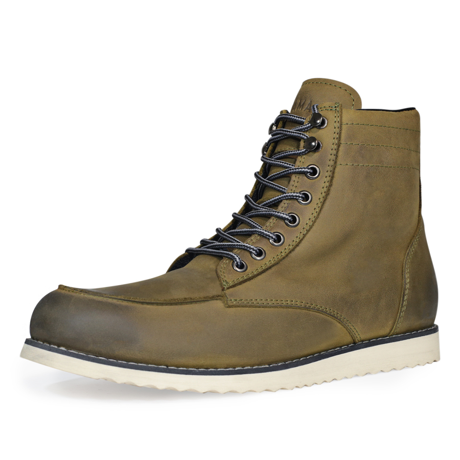 Bota Atacama Cairoli Olivo Protección  Biker Calzado para Moto de Piel