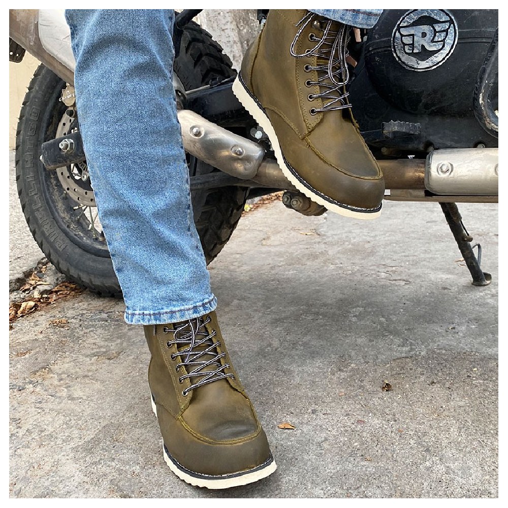 Foto 7 pulgar | Bota Atacama Cairoli Olivo Protección  Biker Calzado para Moto de Piel