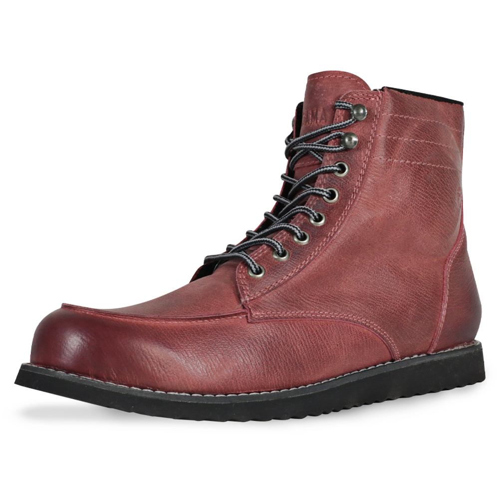 Foto 1 | Bota Atacama Block Guinda Protección Biker Calzado para Moto de Piel