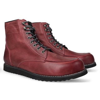 Foto 3 | Bota Atacama Block Guinda Protección Biker Calzado para Moto de Piel