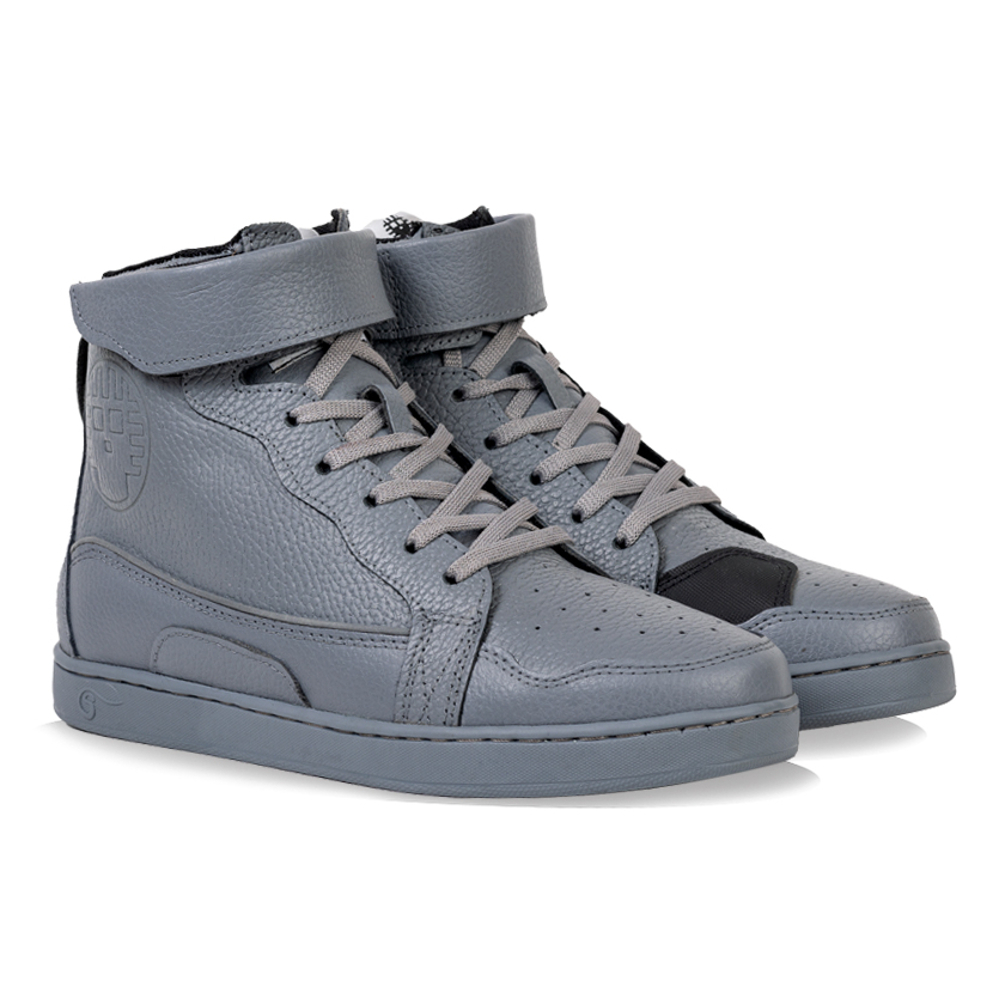 Foto 4 pulgar | Tenis Atacama Jeff Gris Protección Biker Calzado Bota Para Moto De Piel