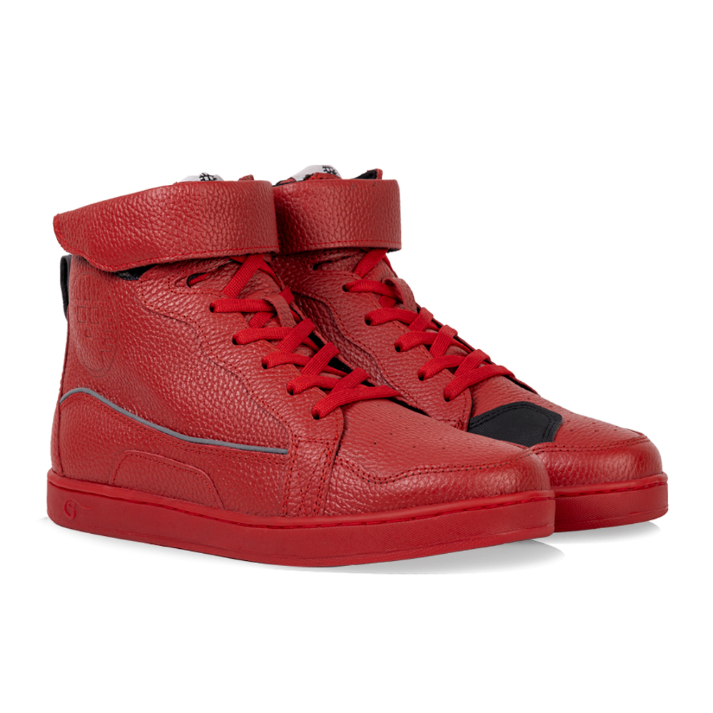 Foto 4 pulgar | Tenis Atacama Jeremy Rojo Protección Biker Calzado Bota Para Moto De Piel