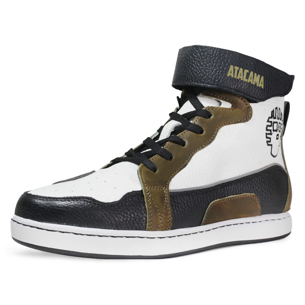 Tenis Atacama James Blanco Protección Biker Calzado Bota Para Moto De Piel