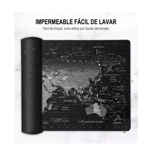 Foto 4 | Mouse Pad Gamer Lab.G Mapa Mundi Negro 80x30 cm