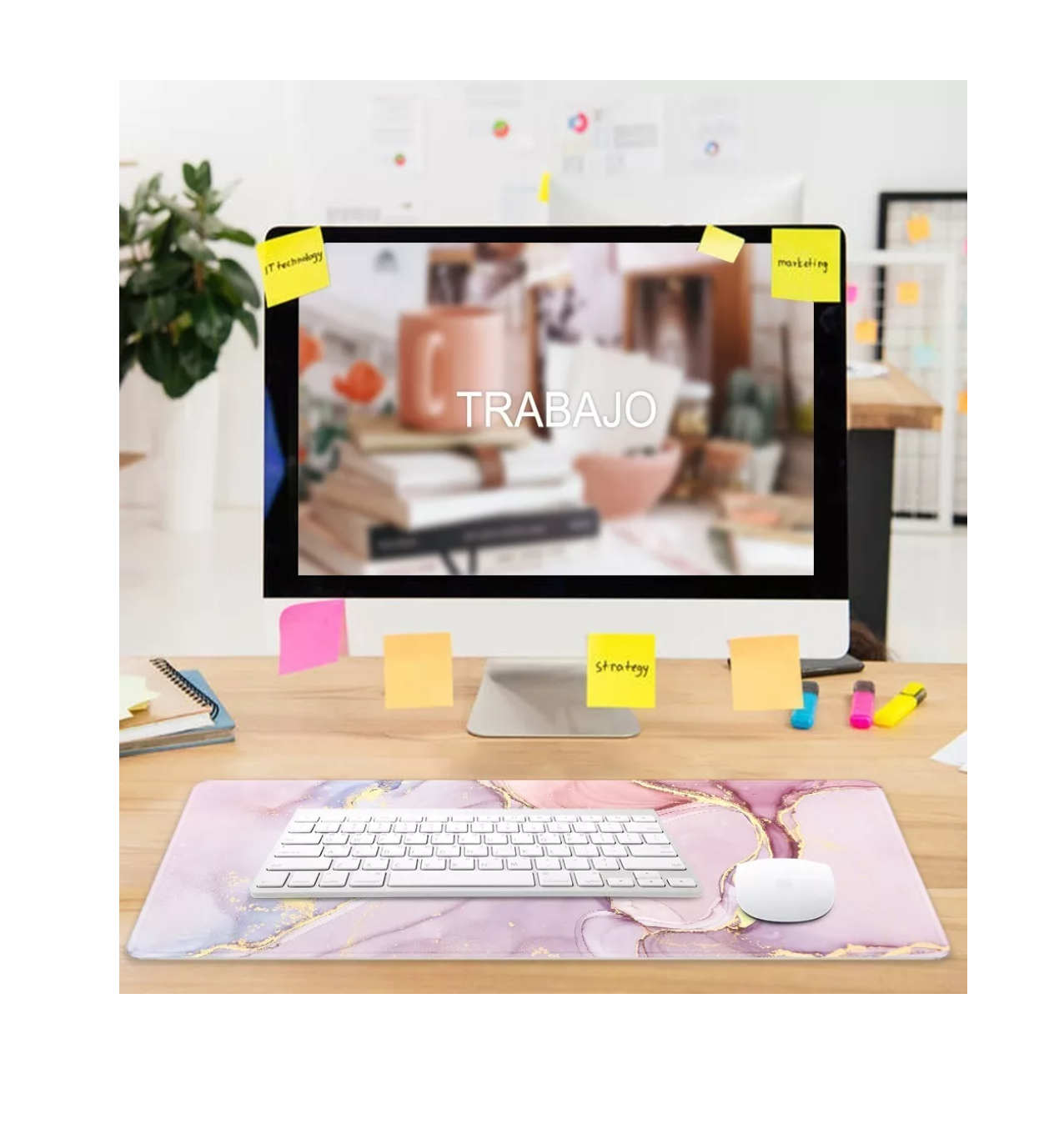 Foto 3 | Mouse Pad Antideslizante Belug 80 x 30 cm Rosa